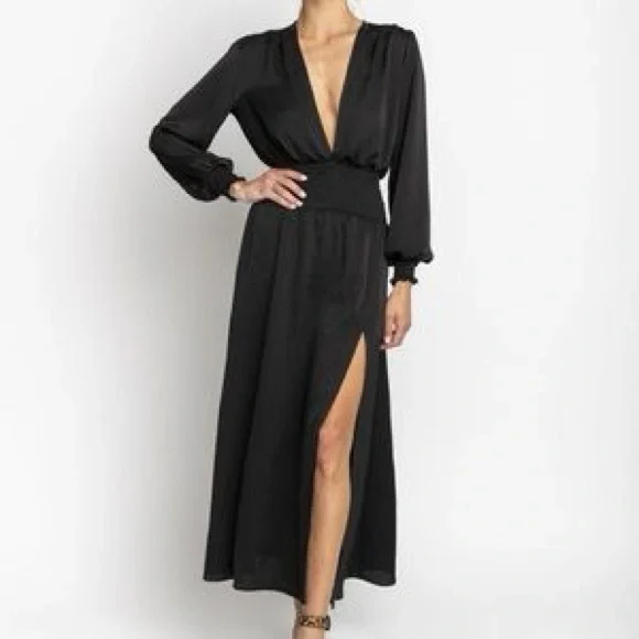 RESA Jade Black Long Sleeve Maxi Dress - Size M - Picture 1 of 7